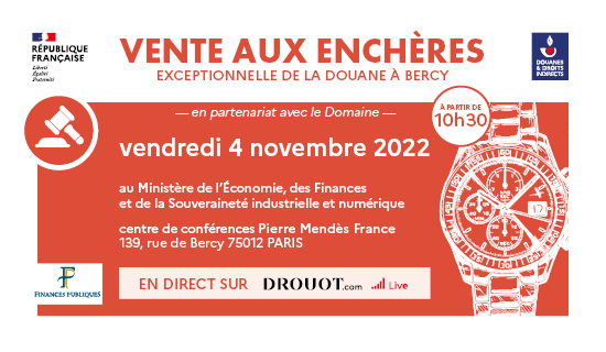 Vente aux enchères exceptionnelle pour le compte des Douanes : plus d
