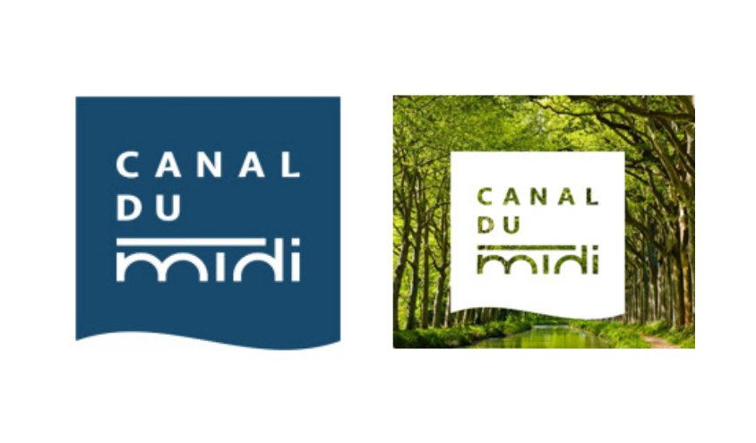Logos Canal du Midi en bleu et vert