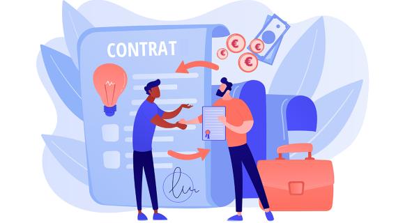 Concept de contrat conclu entre deux personnes