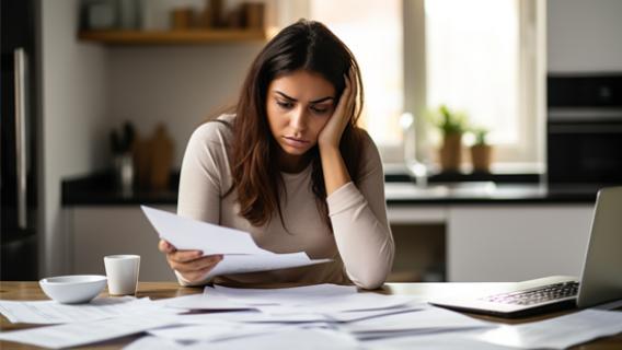 Une personne devant des papiers