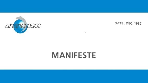 Manifeste Arianespace de d&eacute;cembre 1985