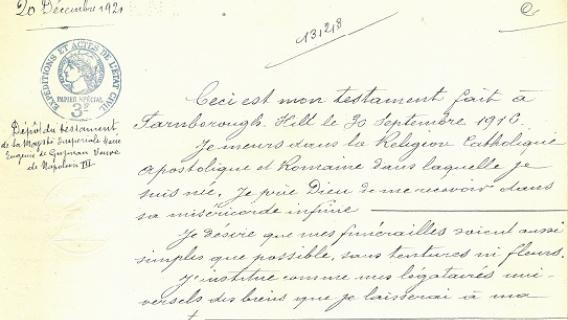 Testament de l'Imp&eacute;ratrice Eug&eacute;nie