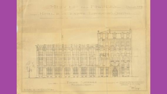 Croquis de la façade du laboratoire des douanes (1911)