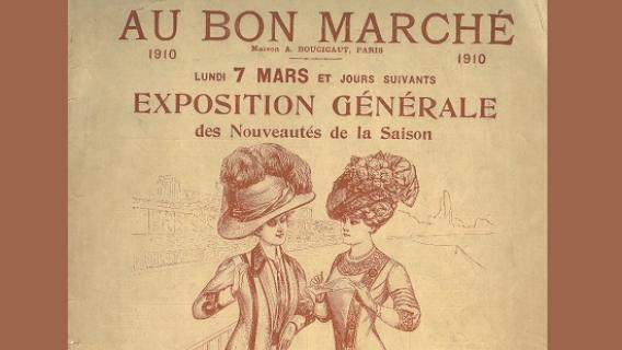 Couverture d&rsquo;un catalogue du Bon March&eacute; paru en 1910, figurant deux dames &eacute;l&eacute;gantes
