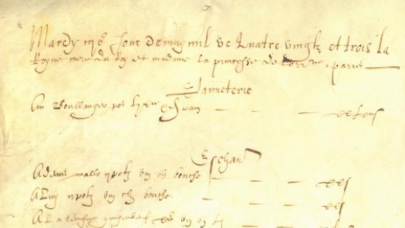Comptes de la Maison de la reine-m&egrave;re Catherine de M&eacute;dicis, 3 mai 1583