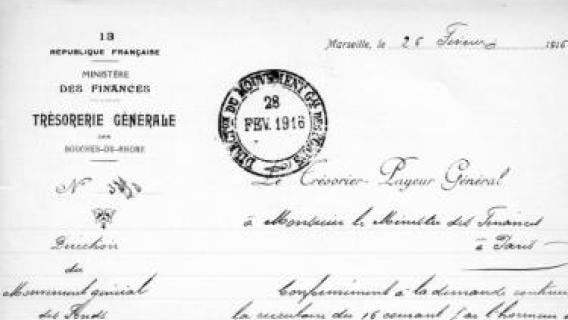 Courrier à en-tête de la Trésorerie générale