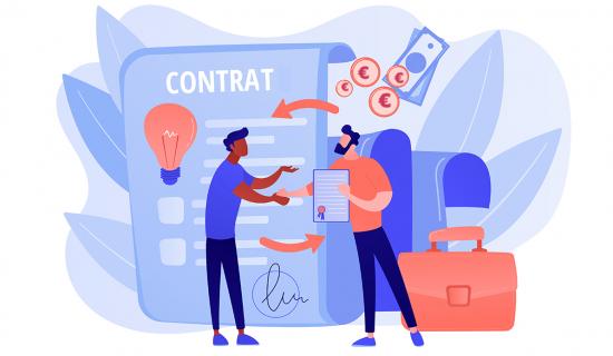 Concept de contrat conclu entre deux personnes