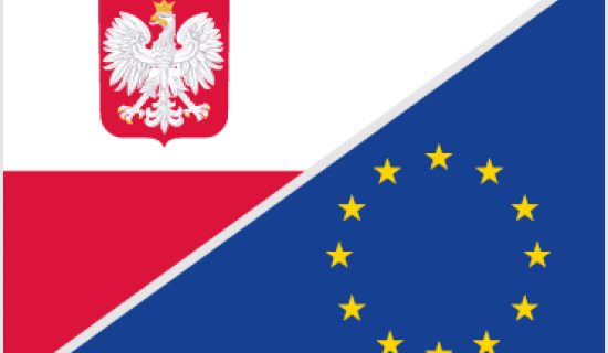 Drapeau de la Pologne et de l'UE
